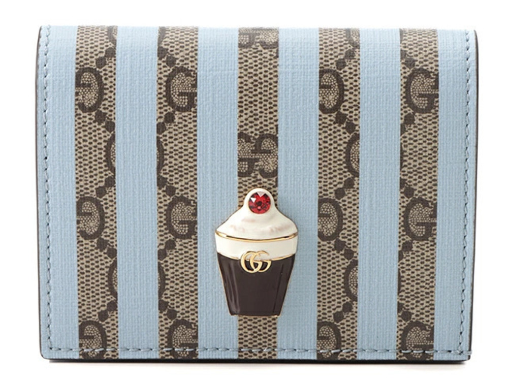 Gucci GG Supreme Ice Cream Border Card Case Wallet